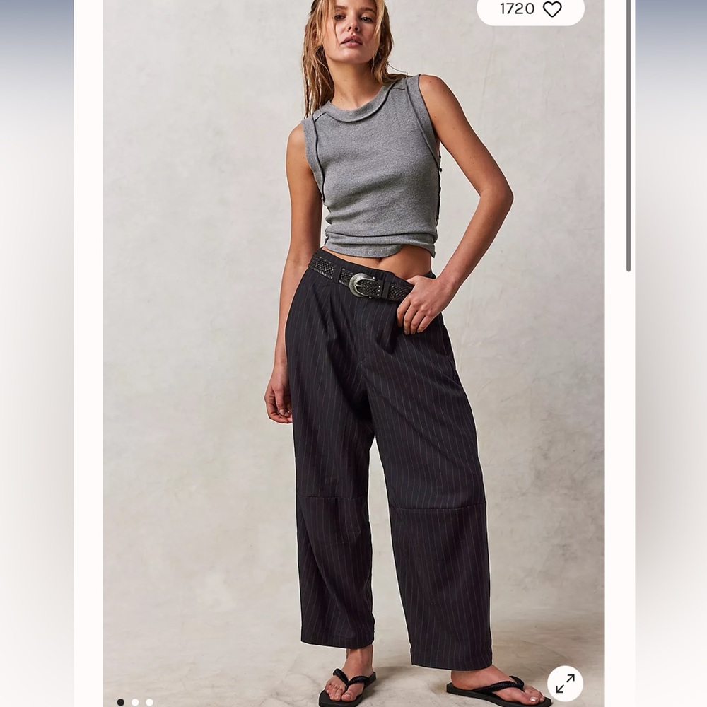 NWOT FREE PEOPLE Turning Point Trousers In Midnight Combo Size 6